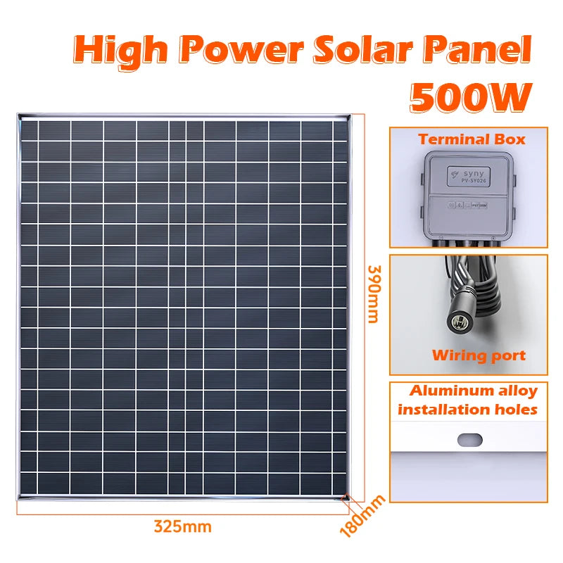 Solar Panel Power Bank Kit
20W/H 100A Controller Solar Plate for Home Camping RV Car