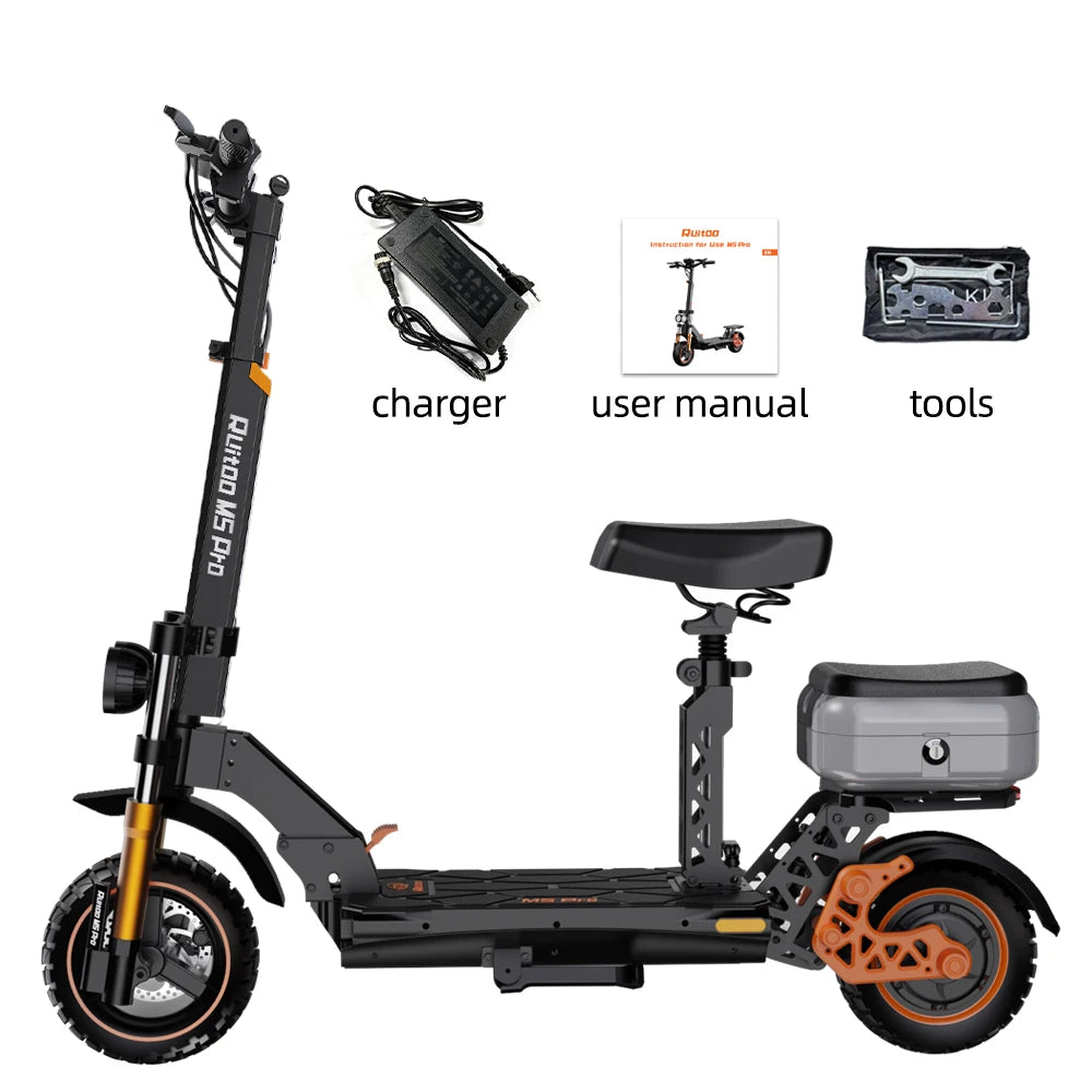 Ruitoo M5Pro Electric Scooter Powerful 1600W 48V20.8AH Lithium Battery Bluetooth Hydraulic Unisex-Directly shipped USA Warehouse