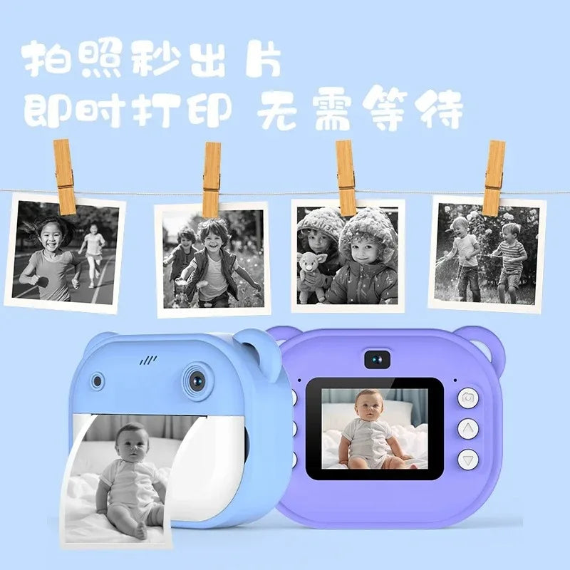 Digital Camera Instant Print for Kids Thermal Print Camera Instant Photo Printing Memory Card