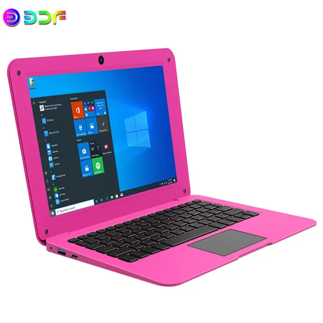 10.1 Inch Computer Laptop Windows 10 OS Preinstalled Quad Core 3GB+64GB Netbook HDMI Webcam Office (Black)
