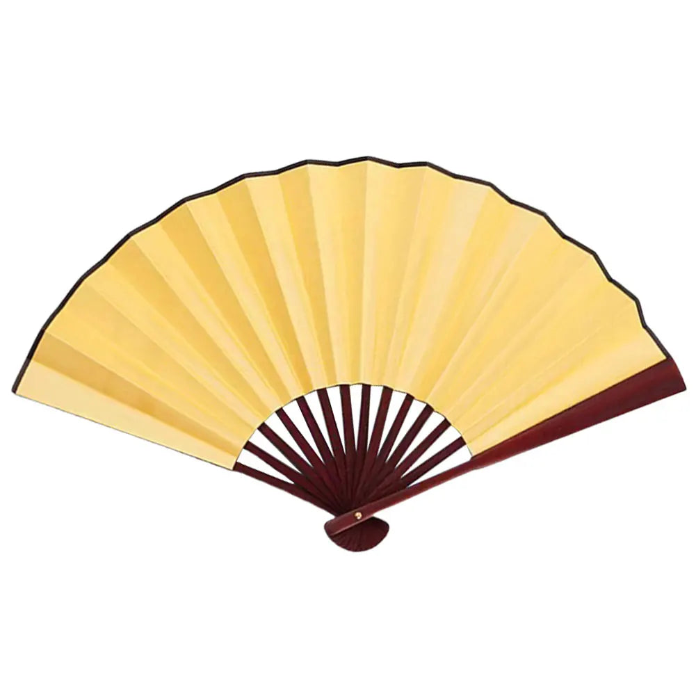 10 Inch Folding Fan Antiquity DIY Painting Fan Blank Handheld Fan Chinese for Home Dancing Party Wedding Decoration