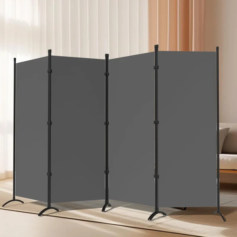 4 Panel Room Divider, Folding Privacy Screen Wall Divider for Room Separation, Freestanding Room Partitions,84”W×67”H