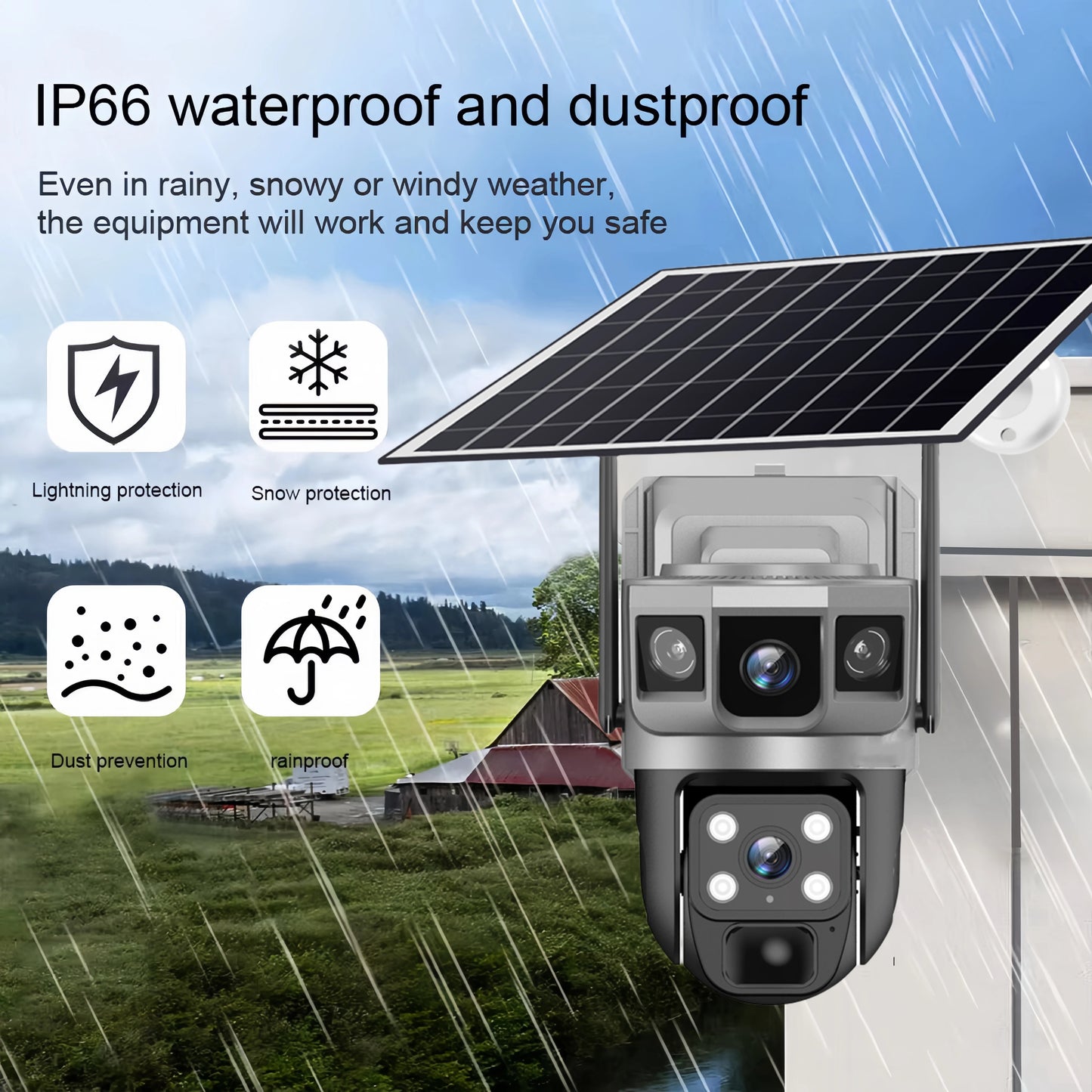 Camera WIFI CCTV 12MP Dual Lens Triple Screen PTZ Auto Tracking 6K Curious Security