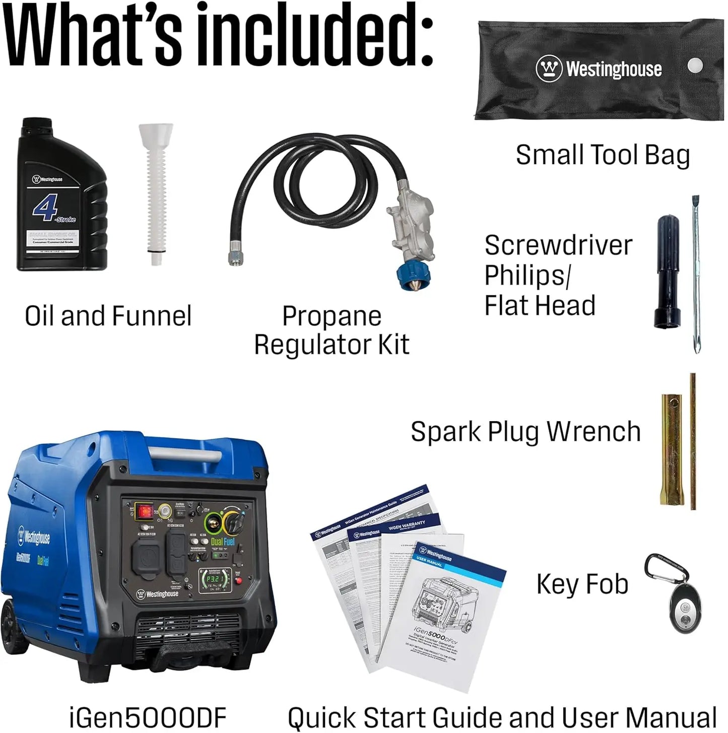 5000 Peak Watt Super Quiet Dual Fuel Portable Inverter Generator