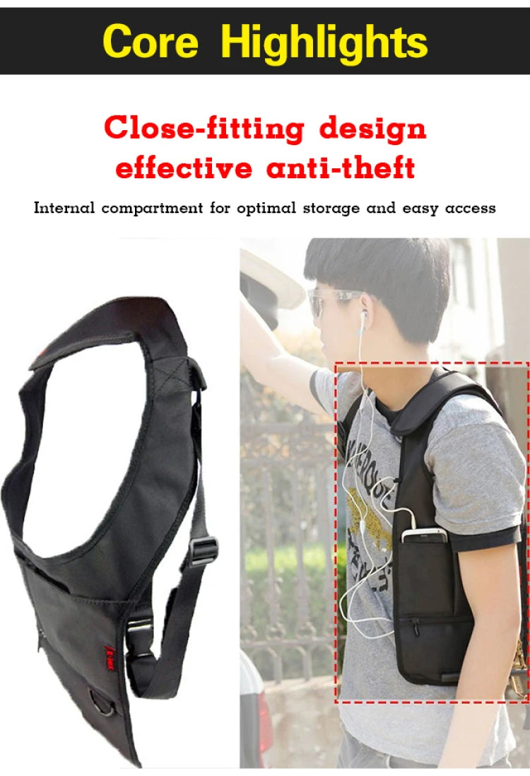 Upgraded anti-theft hidden underarm bag trendy cell phone bag secret agent bag close crossbody purse women style shoulder bag