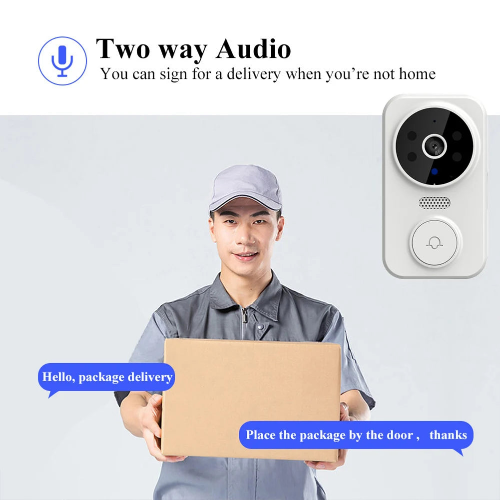 WiFi Smart Video Doorbell Camera Night Vision Wireless Visual Intercom Doorbell Intelligent Doorbell Indoor Outdoor Surveillance