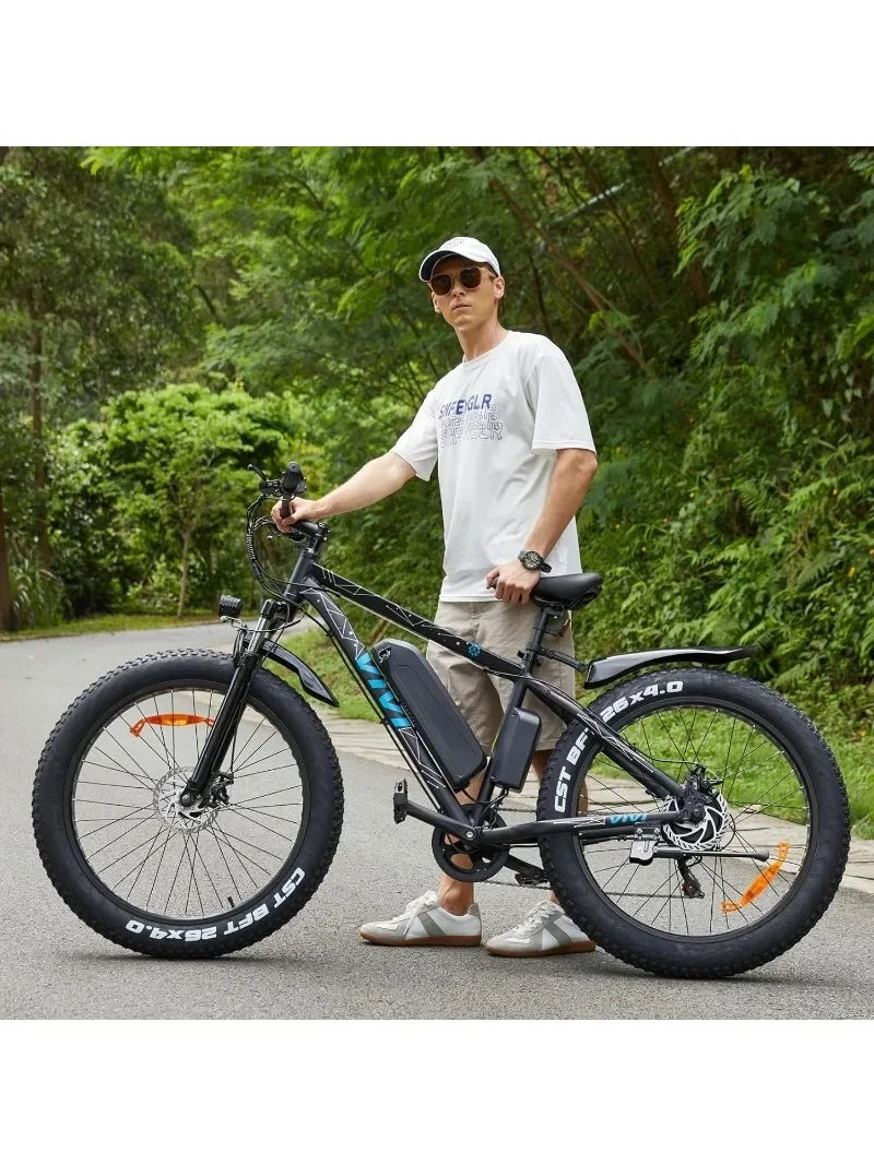26" x 4.0 Fat Tire Electric Bike with 48V 13Ah Removable Battery, 7 Speed, 25MPH, Cruise Control