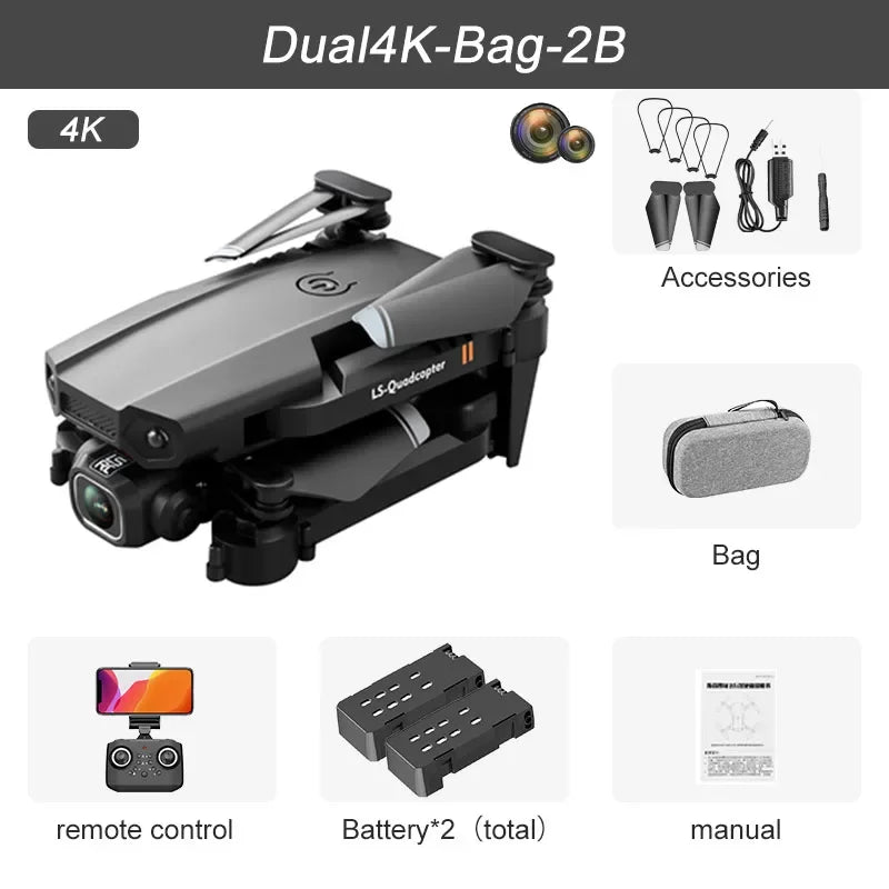 2024 New XT6 Mini Drone 4K 1080P HD Camera WiFi Fpv Air Pressure Altitude Hold Foldable Quadcopter