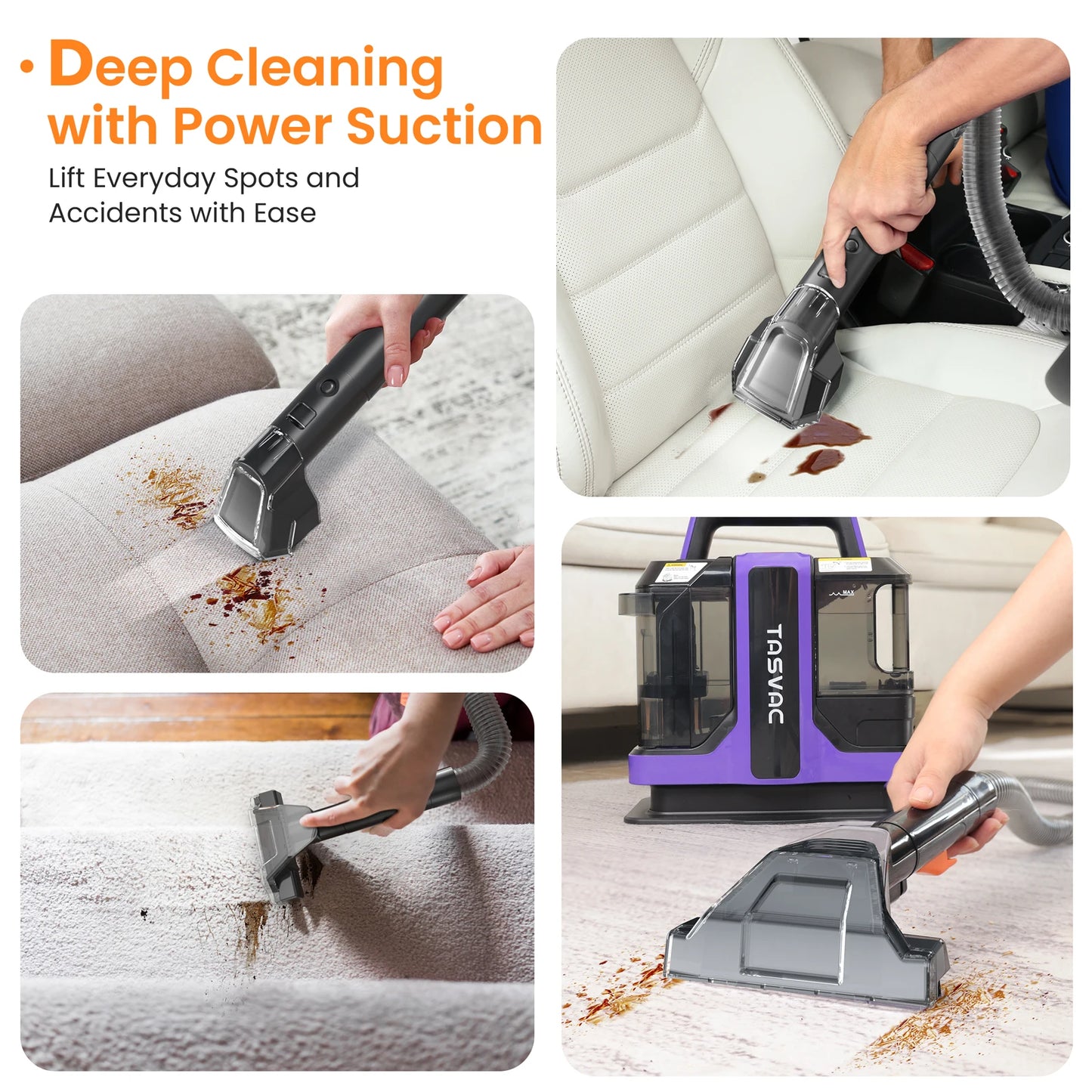 Portable Carpet & Upholstery Cleaner Machine, Spot And Stain Deep Cleaner