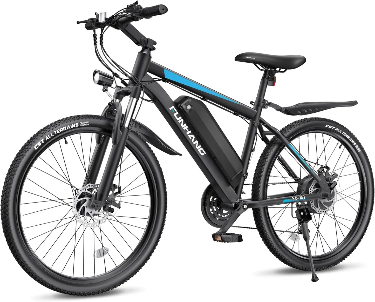 Electric Bike for Adults, 26'' 1000W Peak Up to 50 Miles 21.7MPH with 48V 374.4WH Removable Battery