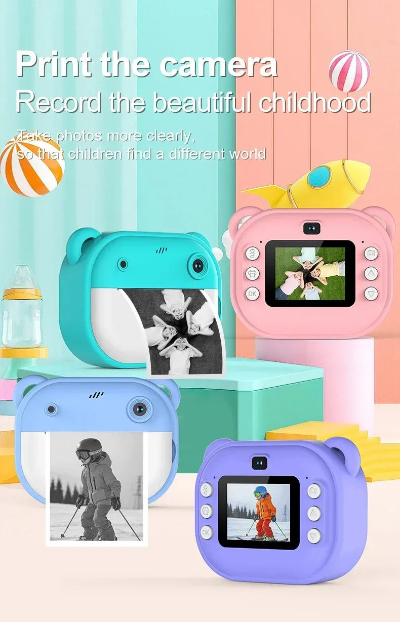 Digital Camera Instant Print for Kids Thermal Print Camera Instant Photo Printing Memory Card
