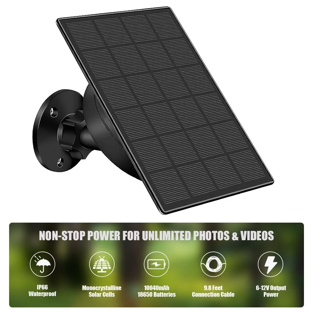 Trail Camera Solar Panel Built-in Battery Waterproof 6W Solar Charger USB Solar Power Bank