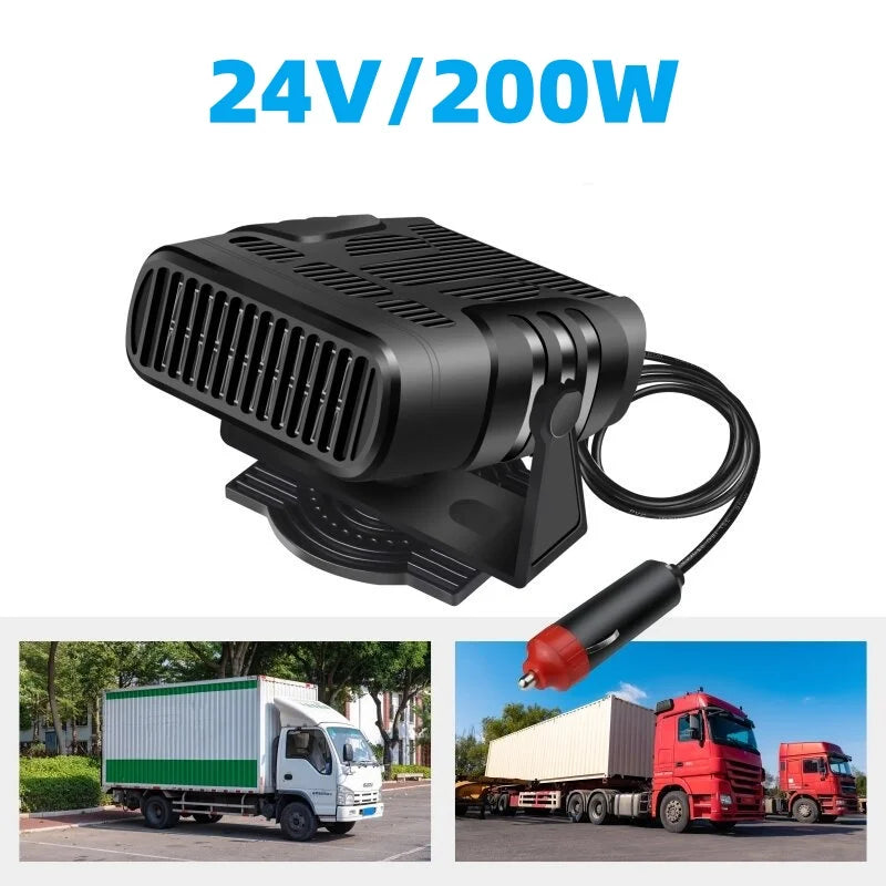 Car Heater Air Cooler Fan 12V/24V Portable Defogger Defroster Heating Fan 120W Dryer Windshield Defogging Accessories