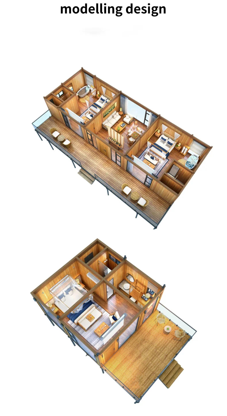 Luxury Prefabricated Container Home from China Factory20ft 40ft 2 - 3 Bedrooms Portable Detachable