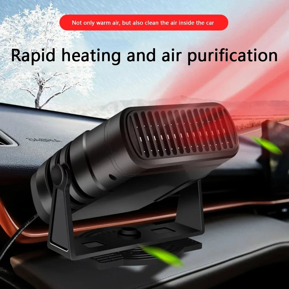 Car Heater Air Cooler Fan 12V/24V Portable Defogger Defroster Heating Fan 120W Dryer Windshield Defogging Accessories