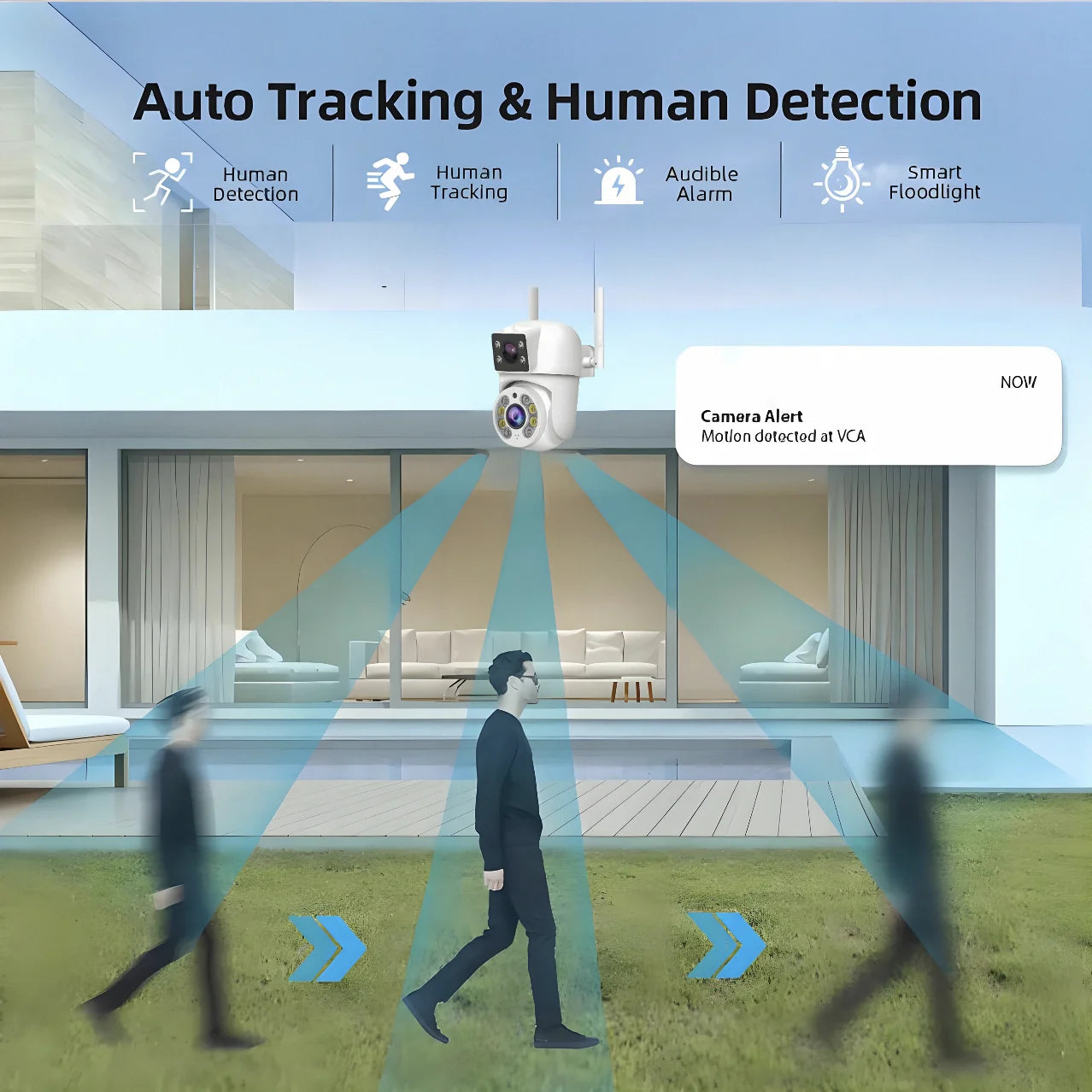 WIFI IP Camera PTZ Dual Lens Dual Screen Manual Detection Full Color Night Vision Outdoor Security