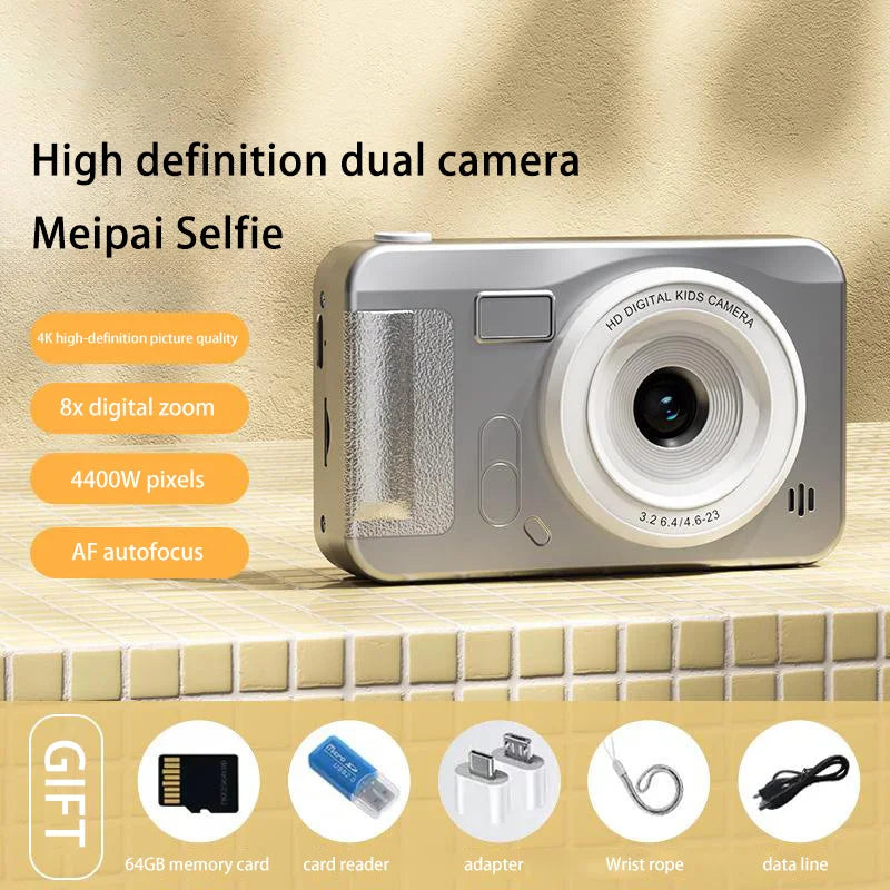 40MP 1080P Camera with Lanyard 8X Zoom Anti Shake 4K HD Auto Focus
