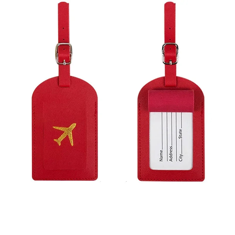 Women Men Airplane Suitcase Address Label Baggage Boarding Bag Name ID Address Holder Tags