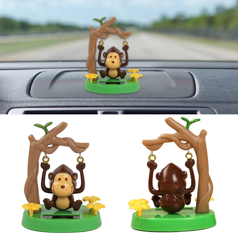 Cute Car Interior Solar Dancing Toy Solar Powered Swinging Animals