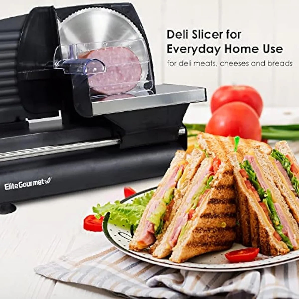 EMT-625B Ultimate Precision Electric Deli Food Meat Slicer Removable Stainless Steel Blade