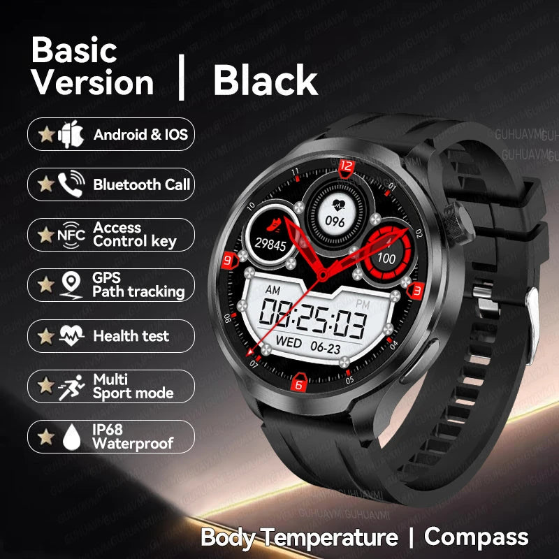 2024 New GPS Sports NFC Fashion Smartwatch 1.85 "AMOLED Screen Heart Rate