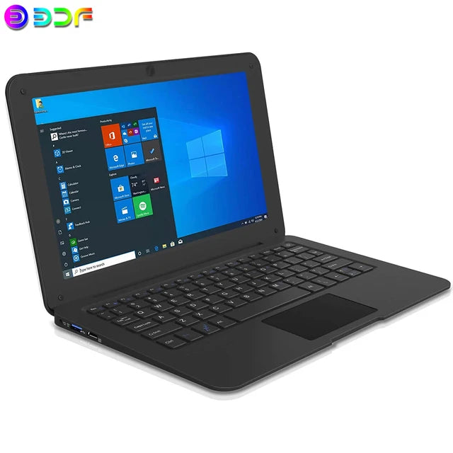 10.1 Inch Computer Laptop Windows 10 OS Preinstalled Quad Core 3GB+64GB Netbook HDMI Webcam Office (Black)