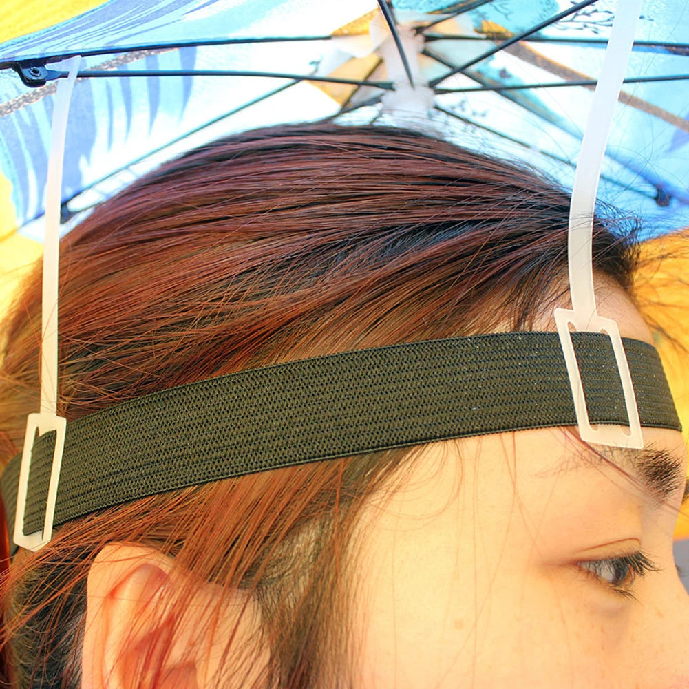 Portable Rain Umbrella Hat Foldable Outdoor Sun Shade Waterproof Camping Cap