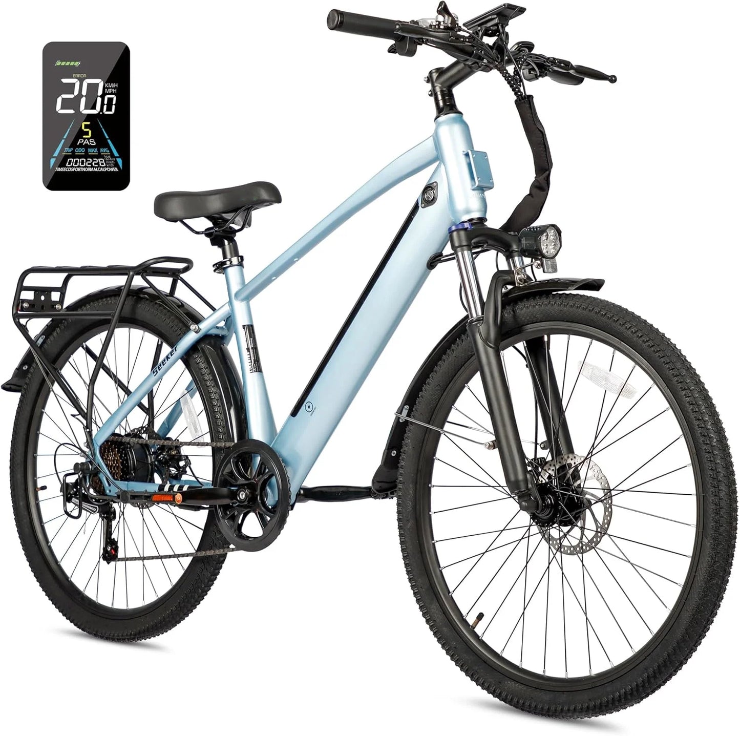 Adult Electric Bike with Peak 500W Brushless Motor, 35 Mile 324 Removable Battery