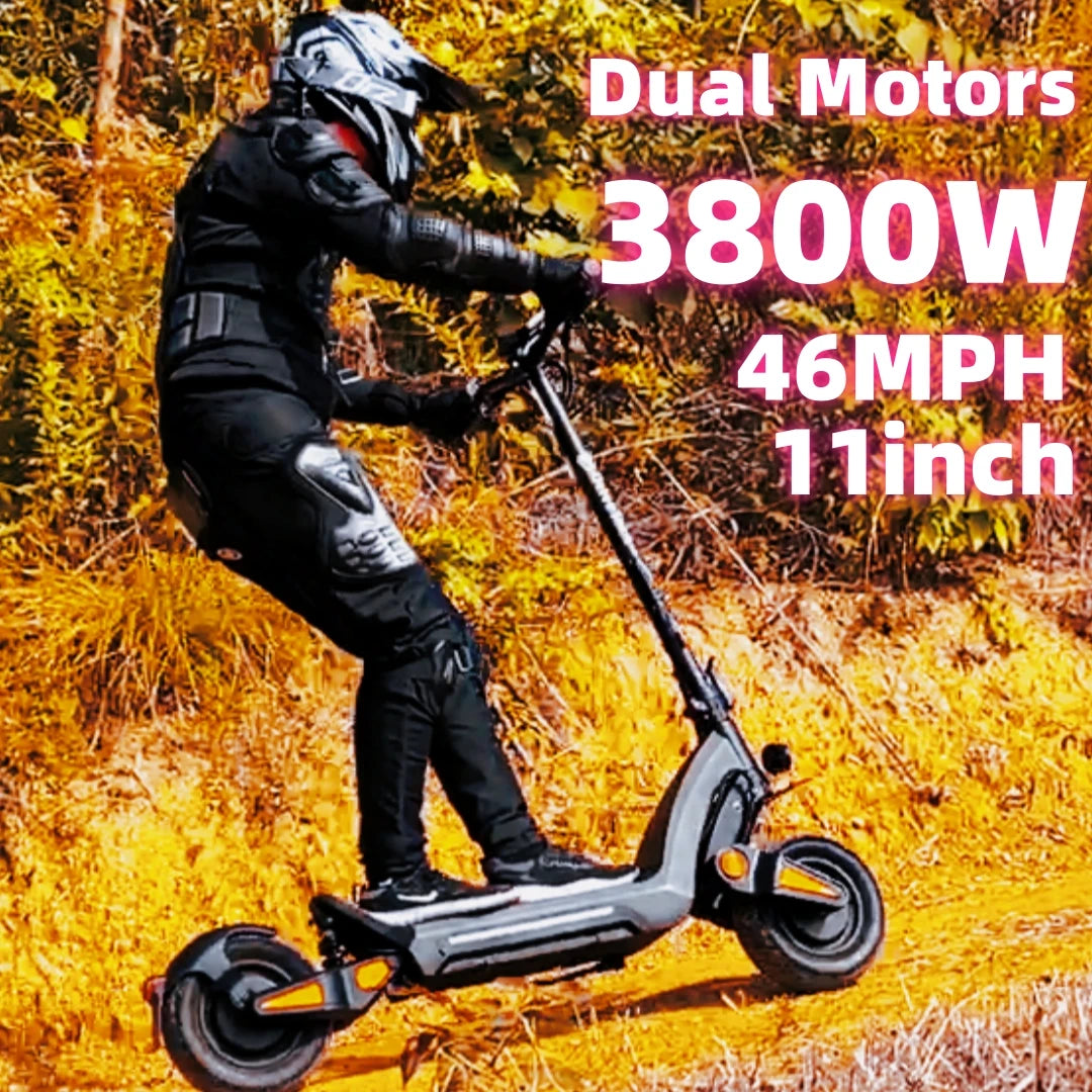 Adult Electric Scooter 6000w Powerful Hydraulic Absorber Brake Double Motor