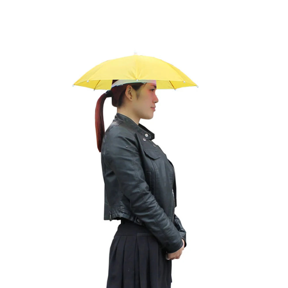 Portable Rain Umbrella Hat Foldable Outdoor Sun Shade Waterproof Camping Cap