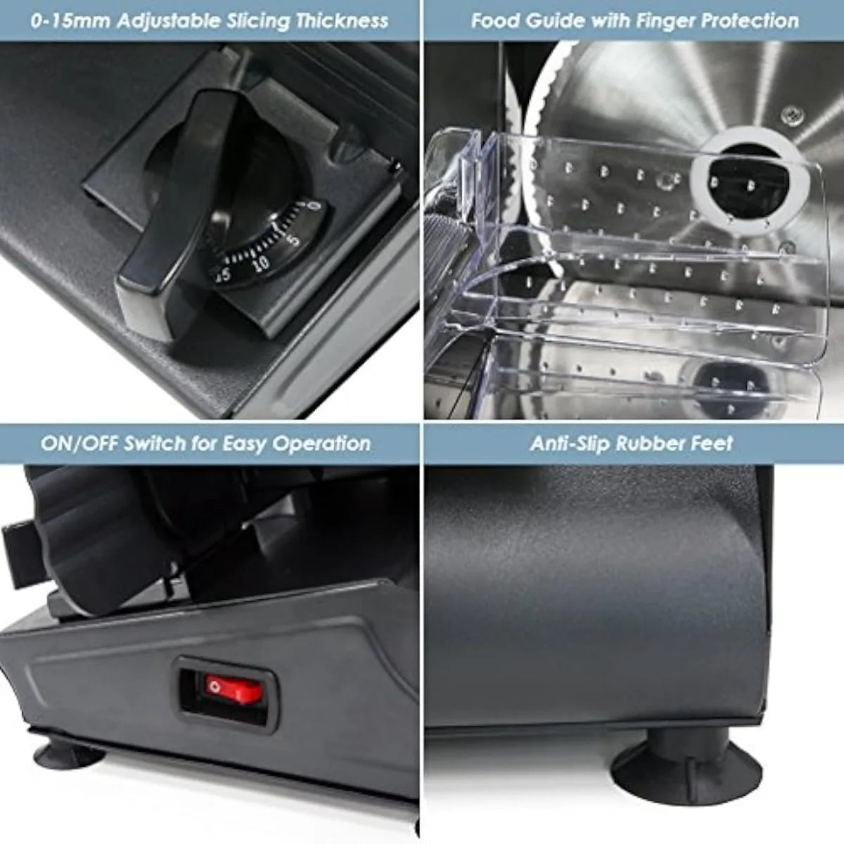 EMT-625B Ultimate Precision Electric Deli Food Meat Slicer Removable Stainless Steel Blade