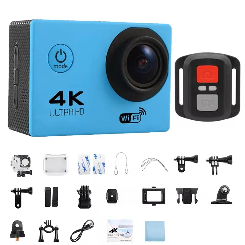 2.0" Action Camera Ultra HD 4K 30FPS WiFi Underwater Cameras Helmet Bicycle Video Recording