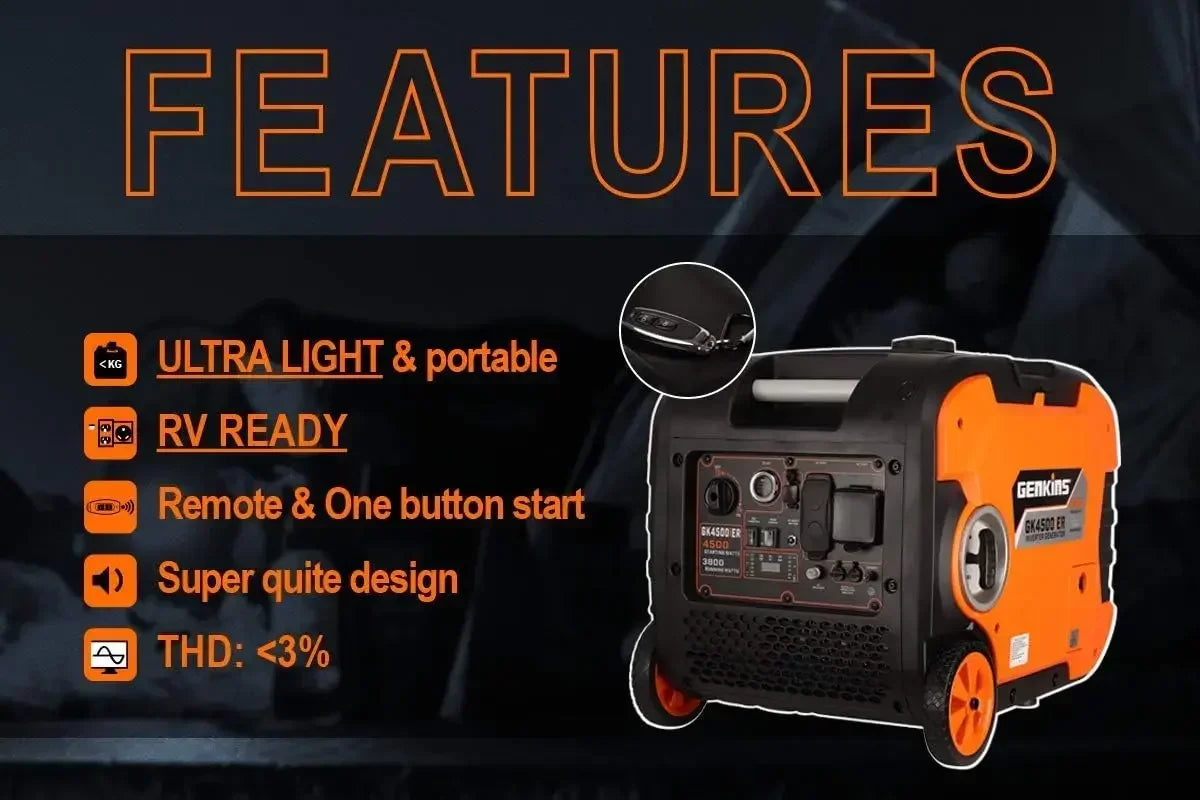 4500 Watt Portable Inverter Generator Electric Start
