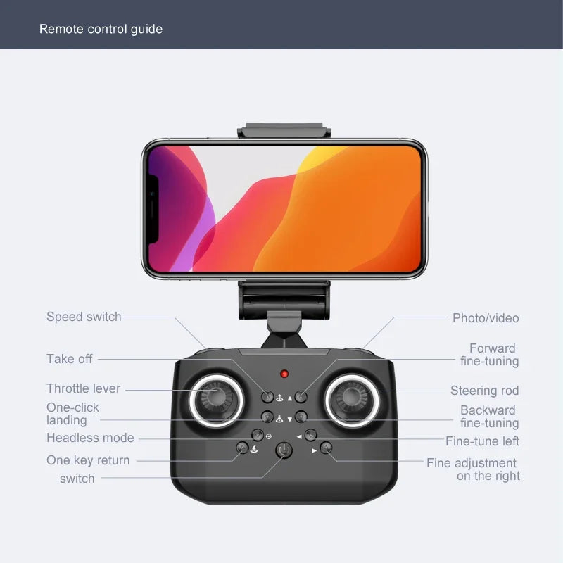 2024 New XT6 Mini Drone 4K 1080P HD Camera WiFi Fpv Air Pressure Altitude Hold Foldable Quadcopter