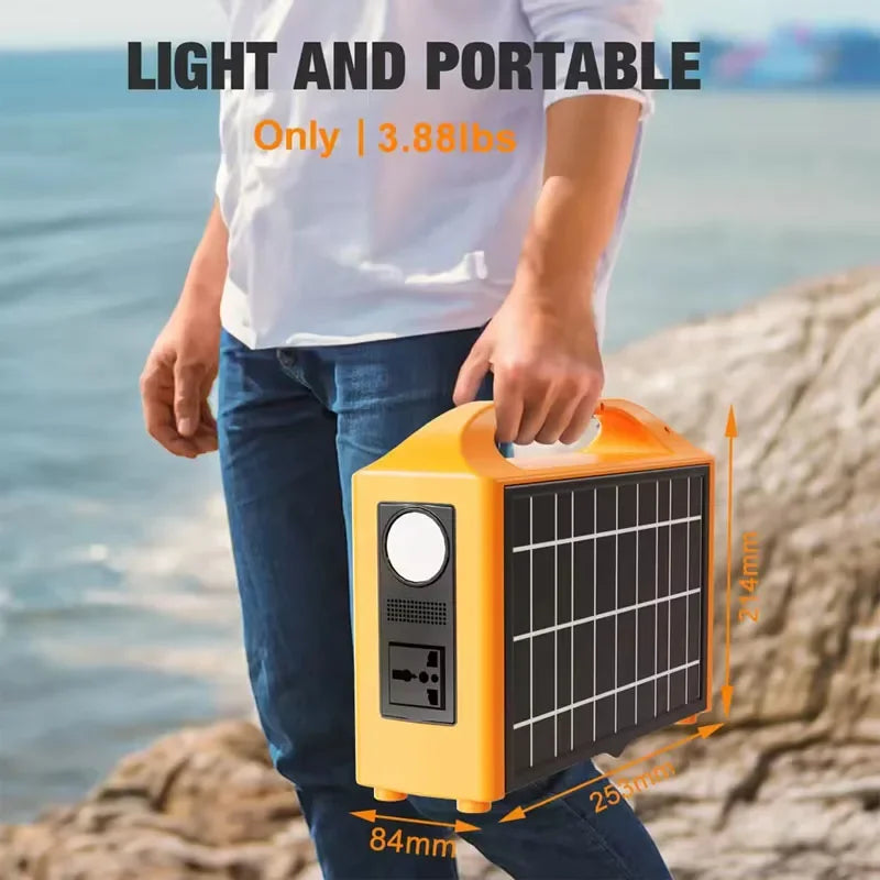 100W Power Station 220V 110V Power Supply Solar Generator Portable Power Bank LiFePo4 Battery With Solar Panel Outdoor Camping