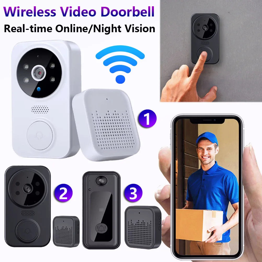 WiFi Smart Video Doorbell Camera Night Vision Wireless Visual Intercom Doorbell Intelligent Doorbell Indoor Outdoor Surveillance