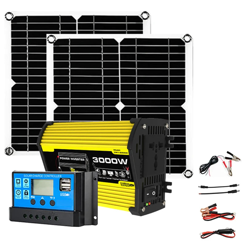 Solar Panel with 30A Controller off grid solar system solar energy systems set Camping Car Boat