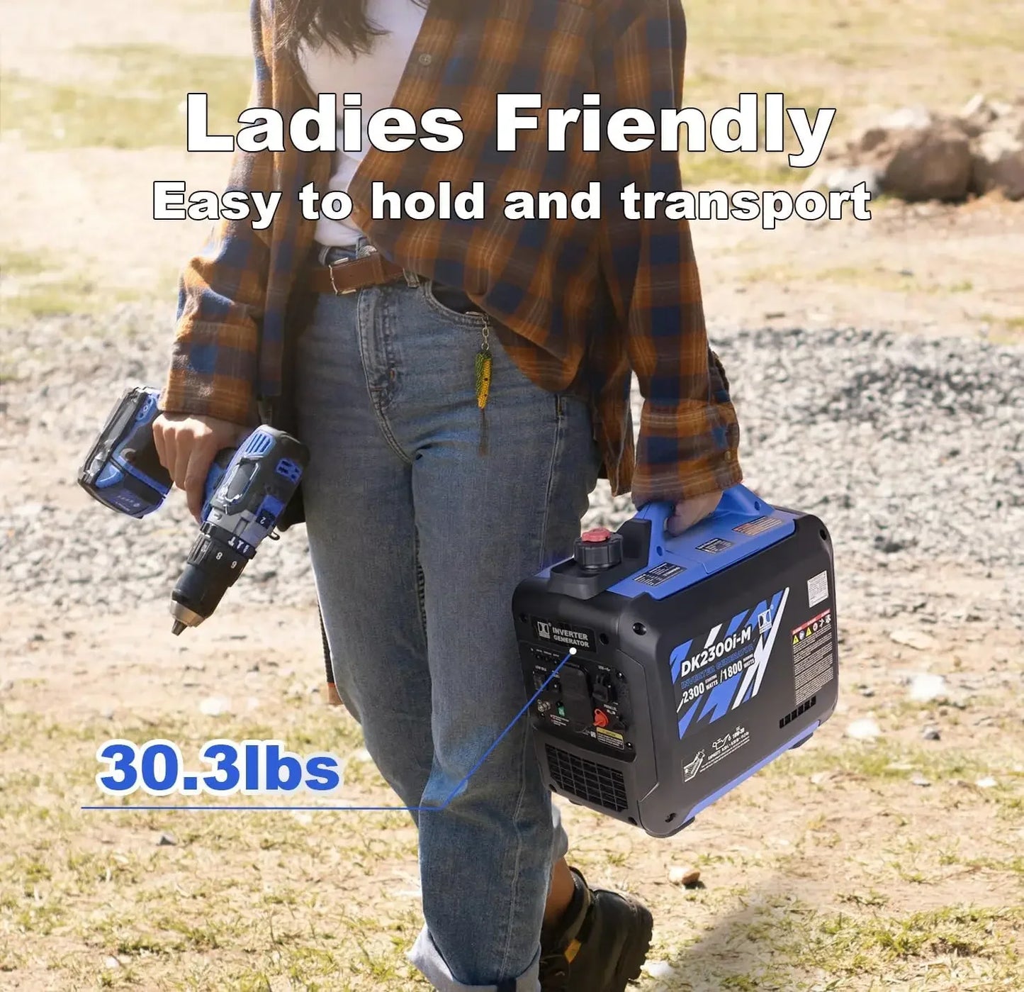 2300W Mini Inverter Generator 30lbs Ultra-lightweight Gas Powered