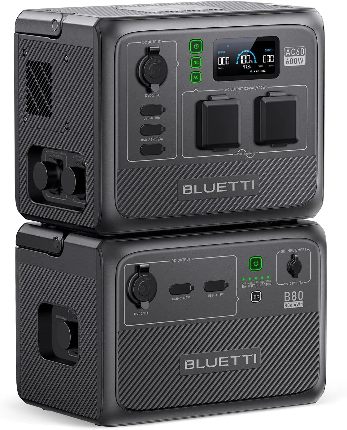 Portable Power Station AC60 And B80 External Battery Module 1209Wh LiFePO4 Battery Backup