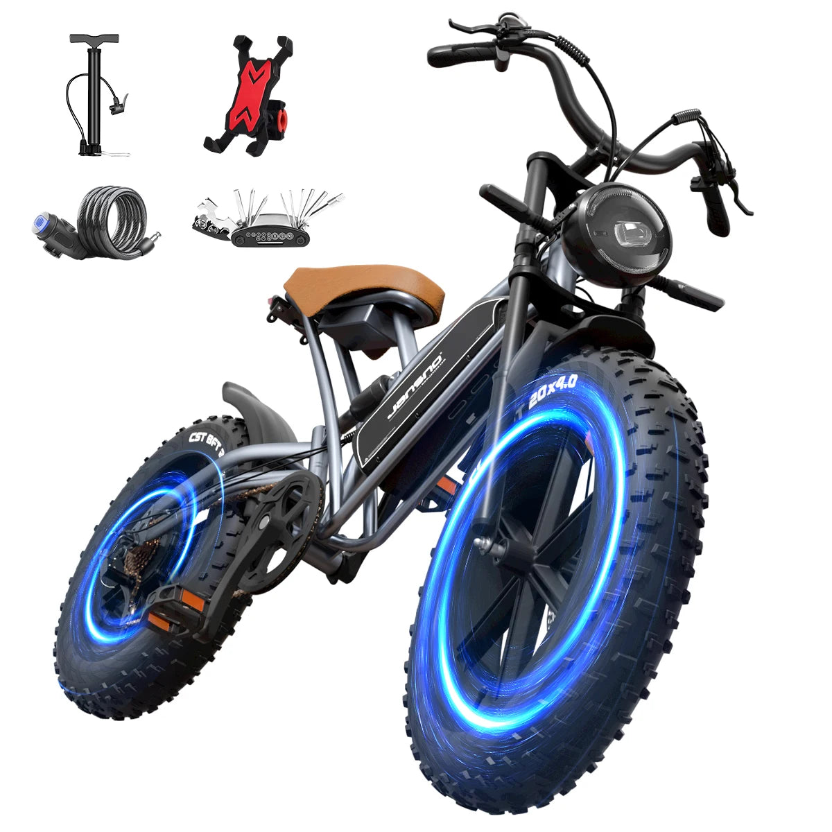 Adults Electric Bike JANSNO X50 750W 48V14AH Removable battery Accessori Fat Tire 20" Off Road Mountain Ebike Moped Style Ebike