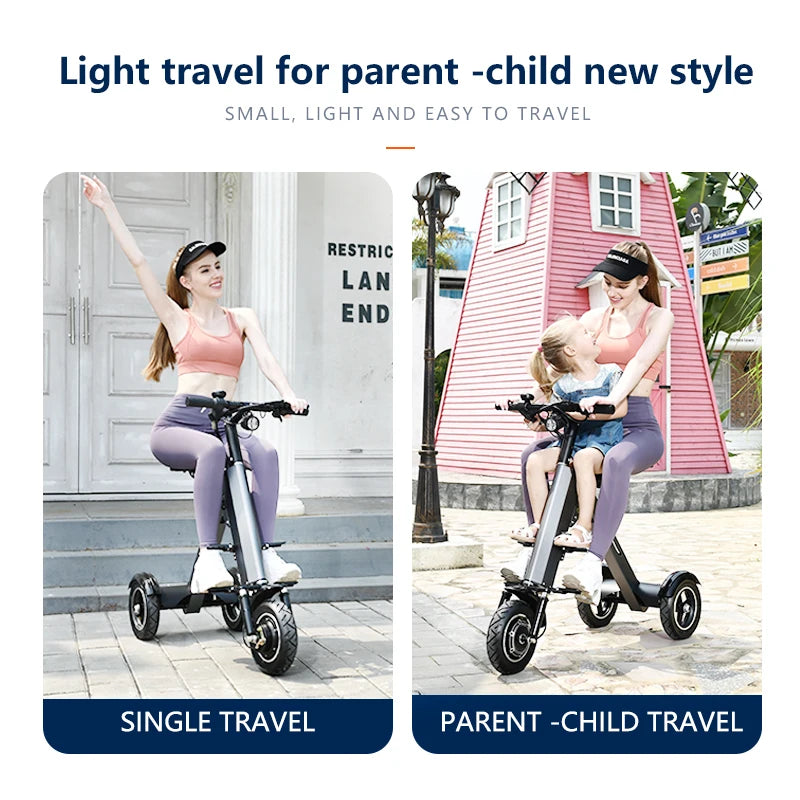 3 Wheeled Family Electric Scooter Lightweight Mini Adult Electric Bicycle Small Elderly Electric Folding