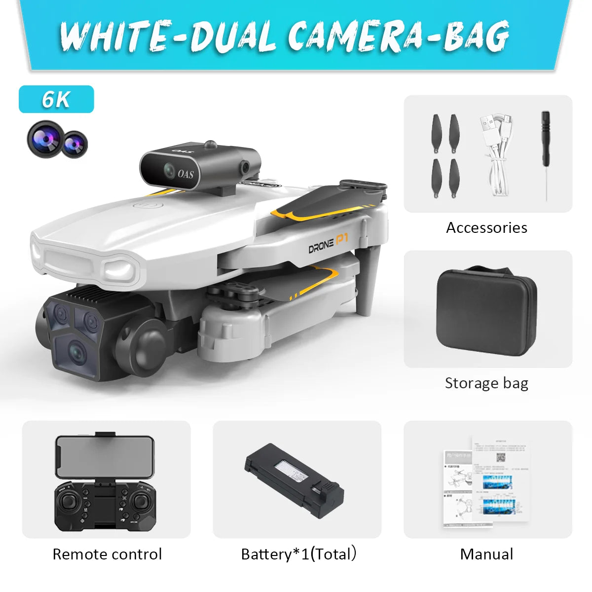 RC Drone Professional Dual HD Camera Aerial Photography FPV Helicopters Obstacle Avoidance Toys