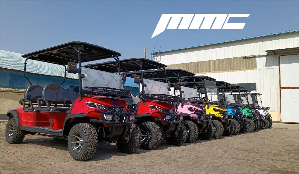Wholesale China Color Logo Custom Club 4 Seats Car Electric and Gasoline Golf Carts Electric Powered Red 2+2 Seats for Sale