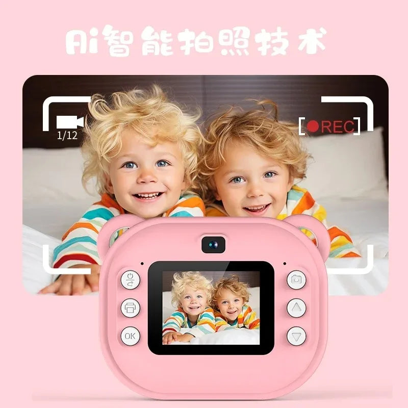 Digital Camera Instant Print for Kids Thermal Print Camera Instant Photo Printing Memory Card