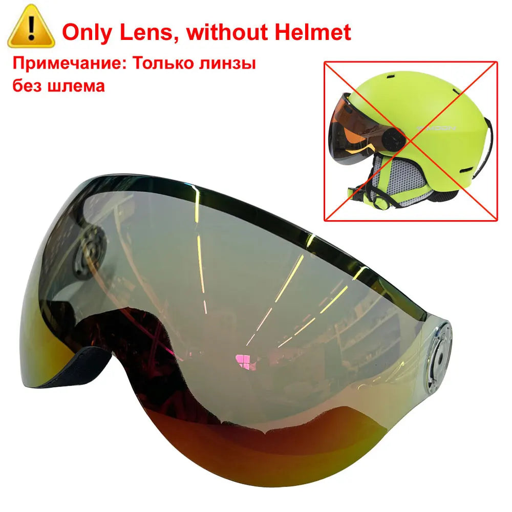 MOON Skiing Helmet Integrally-Molded PC+EPS High-Quality Ski Helmet Goggles Outdoor Sports Ski Snowboard Skateboard Helmets Mens