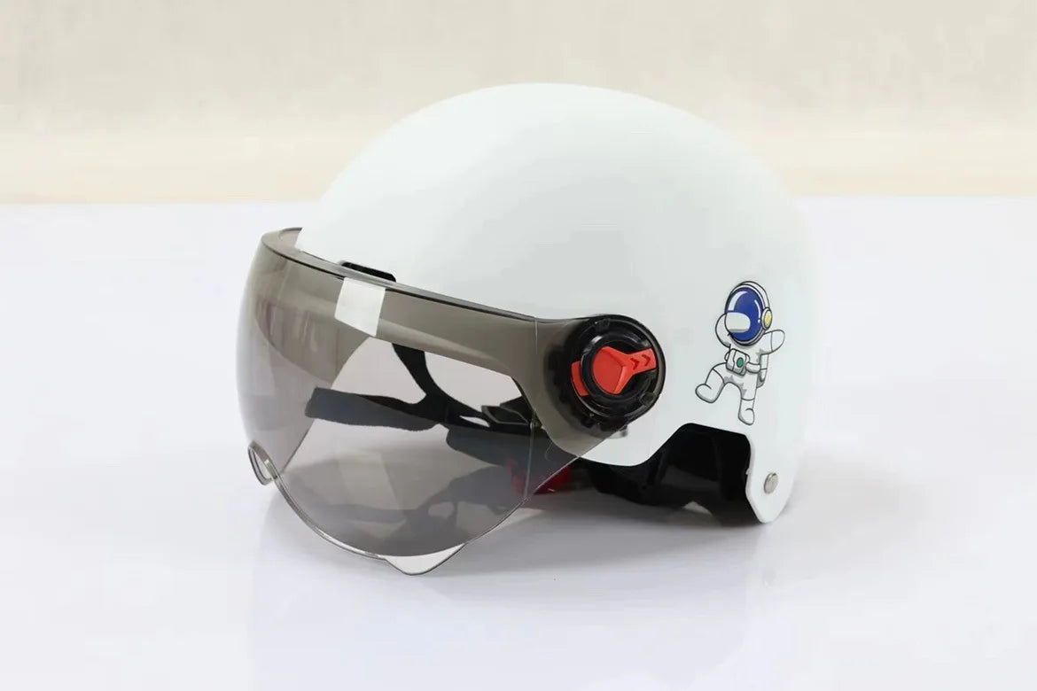 New Men Motorcycle Helmet Woman Electric Motor Car Scooter Bike Open Face Half Helmet Anti Safety Hat Bicycle Cap With Goggles