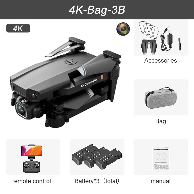 2024 New XT6 Mini Drone 4K 1080P HD Camera WiFi Fpv Air Pressure Altitude Hold Foldable Quadcopter