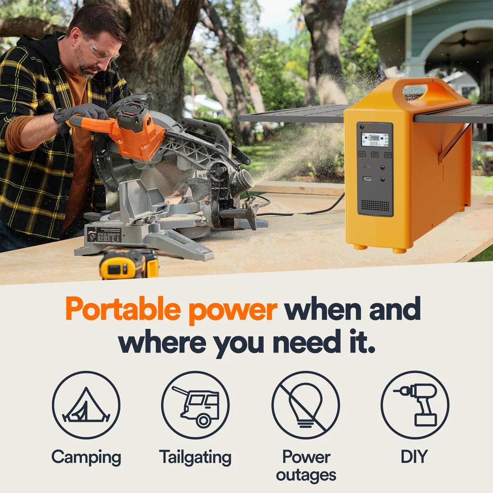 100W Power Station 220V 110V Power Supply Solar Generator Portable Power Bank LiFePo4 Battery With Solar Panel Outdoor Camping