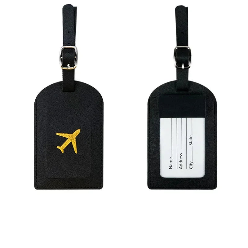Women Men Airplane Suitcase Address Label Baggage Boarding Bag Name ID Address Holder Tags
