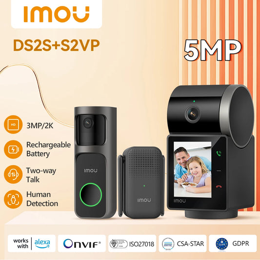 Video Doorbell 2S Kit  WiFi Smart Video Intercom Human Detection Voice Talk Wireless with Chime